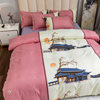 Nantong Fulena Four-piece Set Wholesale Chinese Style Sanding Washed Cotton Bed Sheet Quilt Cover Gift Four-piece Set for Hair