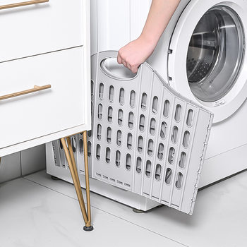 Folding laundry basket laundry basket laundry storage basket bathroom bathroom artifact wall hanging frame laundry basket home