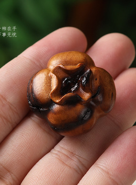 雷击木柿子diy配件雕刻挂饰挂件饰品百搭文玩配饰牛鼻孔厂家