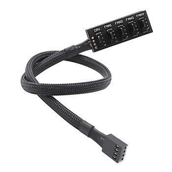 4Pin temperature control interface extension line one-five PWM package wire type computer fan HUB hub