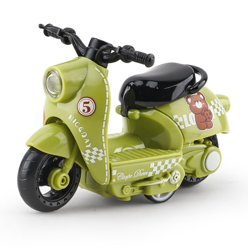 跨境代发儿童玩具男孩宝宝仿真合金摩托车摆件钥匙扣模型玩具车子