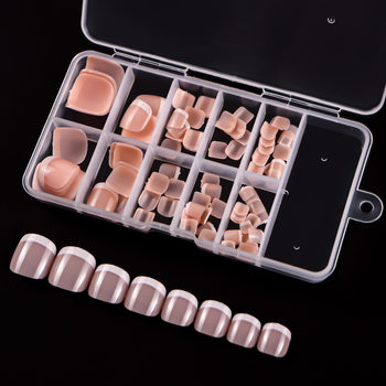 Wear nail piece simple white edge French nail piece wholesale manicure finished wearable nail art wholesale nail