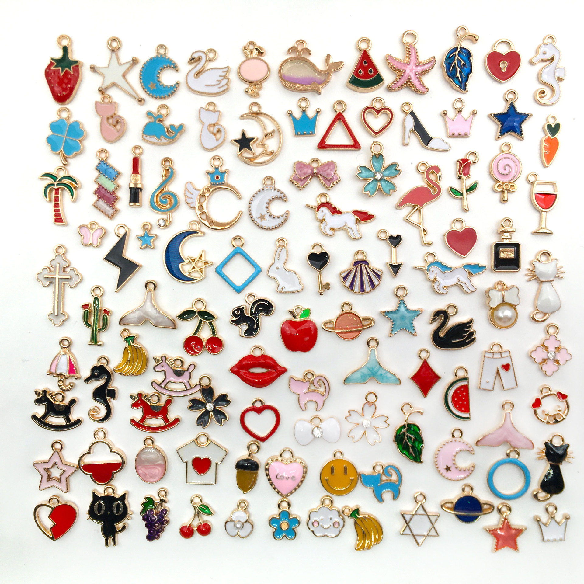 Mix pendants rabbit stars love smiles fruit DIY accessories material package jewelry accessories jewelry
