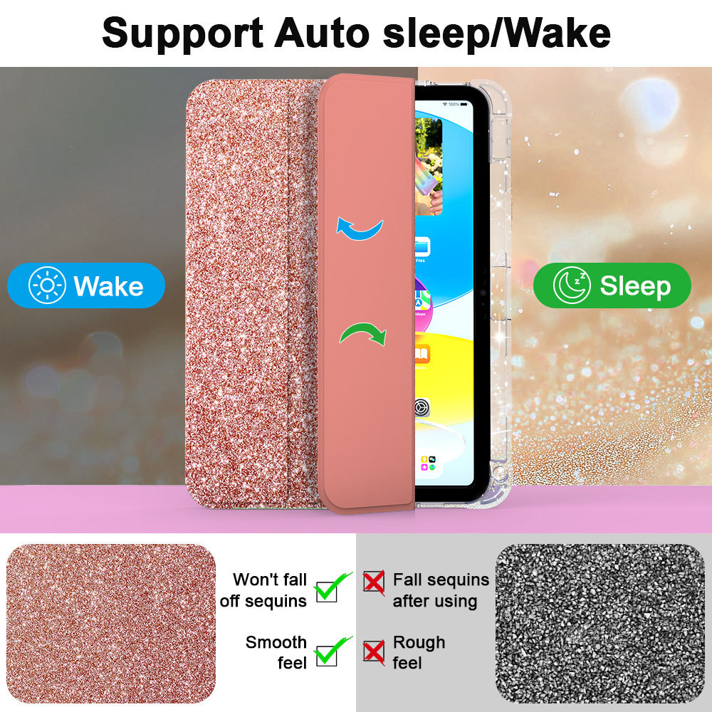 Glitter 70% off Stack Fashionable and Simple Suitable for Ipad10 Tablet Case Ipad11Th Anti-Wear Stand Protective Cover