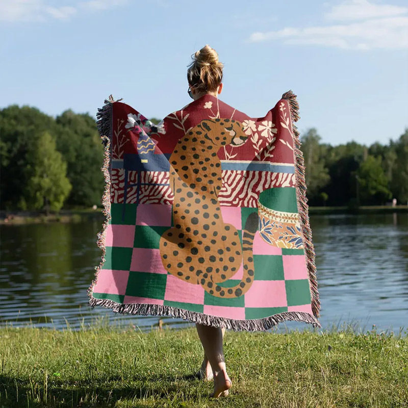 Manufacturer Tapestry Custom Camping Blanket Carpet Picnic Mat Blanket Sofa Blanket Ethnic Style Bohemian Outdoor Thread Blanket