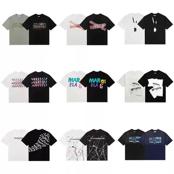 24Ss New Digital Pattern Round Neck Men's and Women's Trendy Short-Sleeved Pure Cotton Casual T-Shirt Series