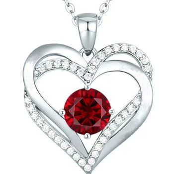 Cross-border Europe, America and Southeast Asia Explosions Twelve birthstone necklace female heart-shaped personality clavicle chain pendant high quality