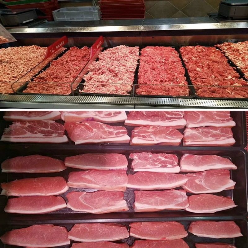 Fresh Tray Supermarket Pork Tray Plastic Freezer Air Freezer Chilled Cooked Food Tray Chilled Meat Display Tray