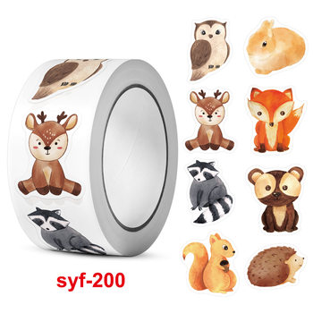 500pcs/roll, 2.5cm roll hand-painted animal special-shaped sticker decorative sticker label