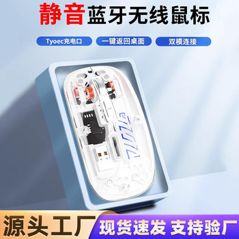 Cross-Border Transparent Mouse Wireless Bluetooth 2.4 Three-Mode Charging Silent Mobile Phone Universal Optical Mouse Spot Wholesale