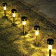 Solar Lamp Stainless Steel Small Tube Lamp Outdoor Courtyard Lamp Automatically Lights up after Dark Lawn Atmosphere Lamp Camping Style Plug-In Lamp