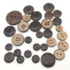 In stock supply natural coconut shell four-eye round wooden button two-eye environmental protection coconut buckle children's clothing button