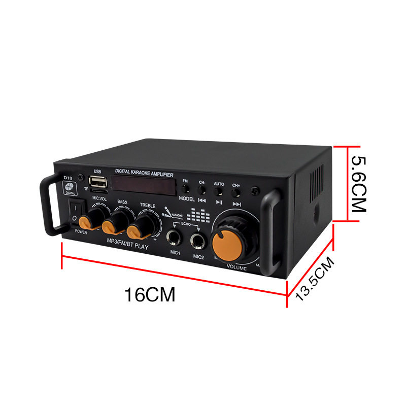 K-song integrated power amplifier speaker power amplifier card U disk radio 12V220V Bluetooth power amplifier