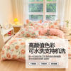 Autumn and Winter Thickened Raw Cotton Brushed Four-Piece Set with Printed 2025 New Style Duvet Cover, Bed Sheet, Fitted Sheet, Three-Piece Bedding Set