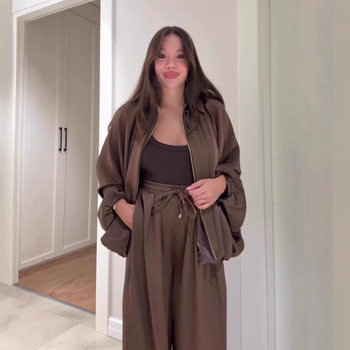 Amazon Cross-Border 2025 Autum European and American New Women's Fashion, Comfortable and Elegant Two-Piece Lapel Elegant Suit