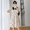 Maternity Wear Summer Internet Celebrity Korean Style Fashionable Doll Collar Loose Floral Maternity Mid-Length Slimming Maternity Dress