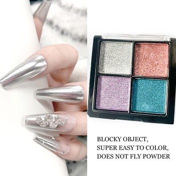 Cross-Border Exclusive Nail Art Solid Magic Mirror Powder Nail Art Four-Color Magic Mirror Powder Laser Powder Titanium Fairy Powder Factory Direct Sale