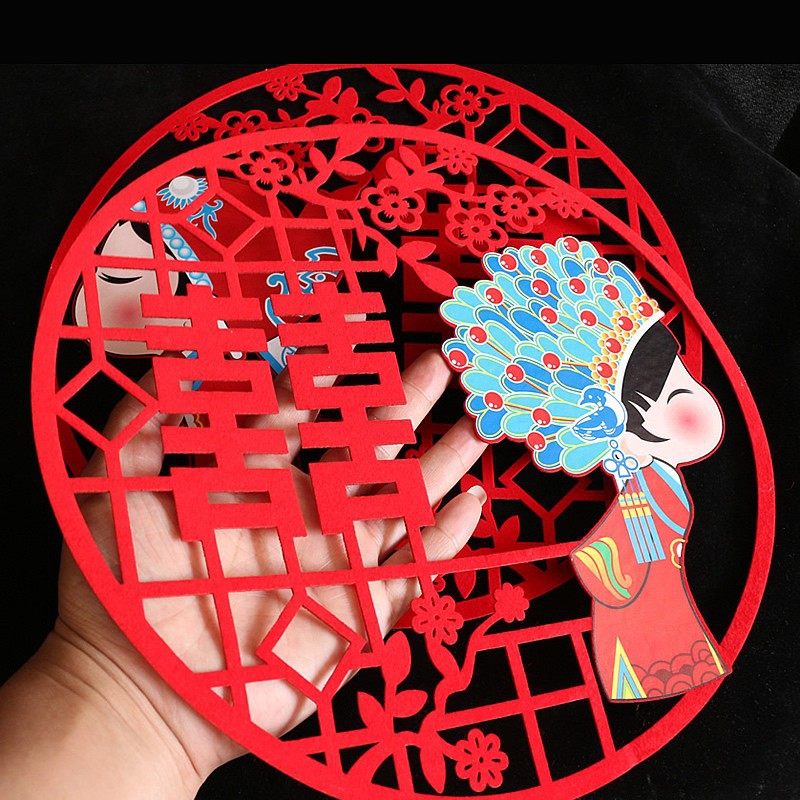 Flocking cloth happy word a pair of wedding supplies wedding room decoration happy child wedding scene layout new door happy