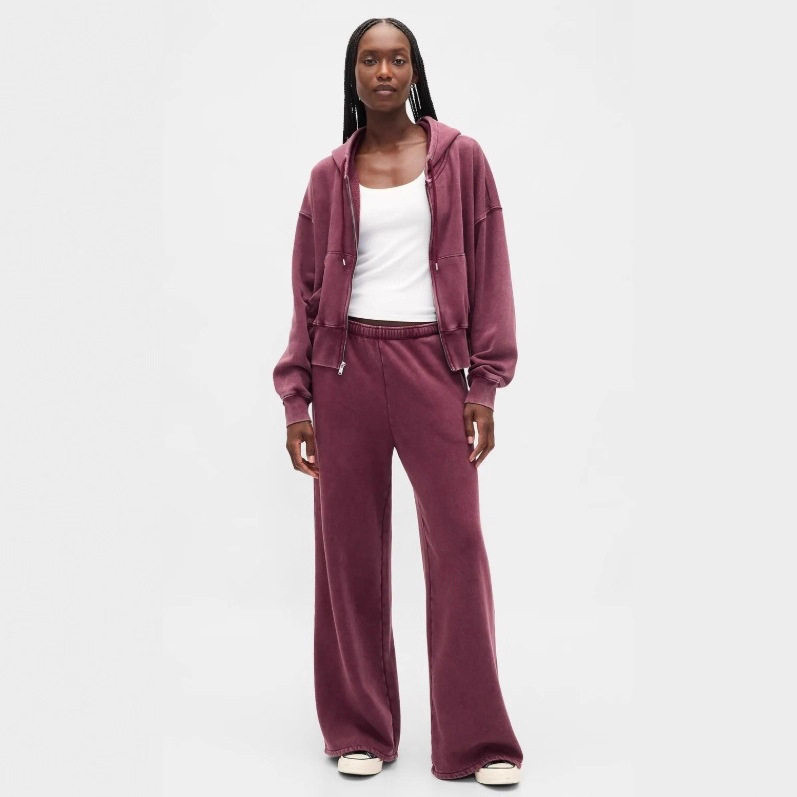 Womens Vintage Hooded Zip Up Tracksuit Loose Fit Solid Color Comfortable Fabric Autumn Fashion Wholesale Available