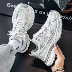 Men's Sneakers Spring and Autumn Mesh Breathable Youth Trendy Thick-Soled Dad Shoes New Casual Running Trendy Shoes