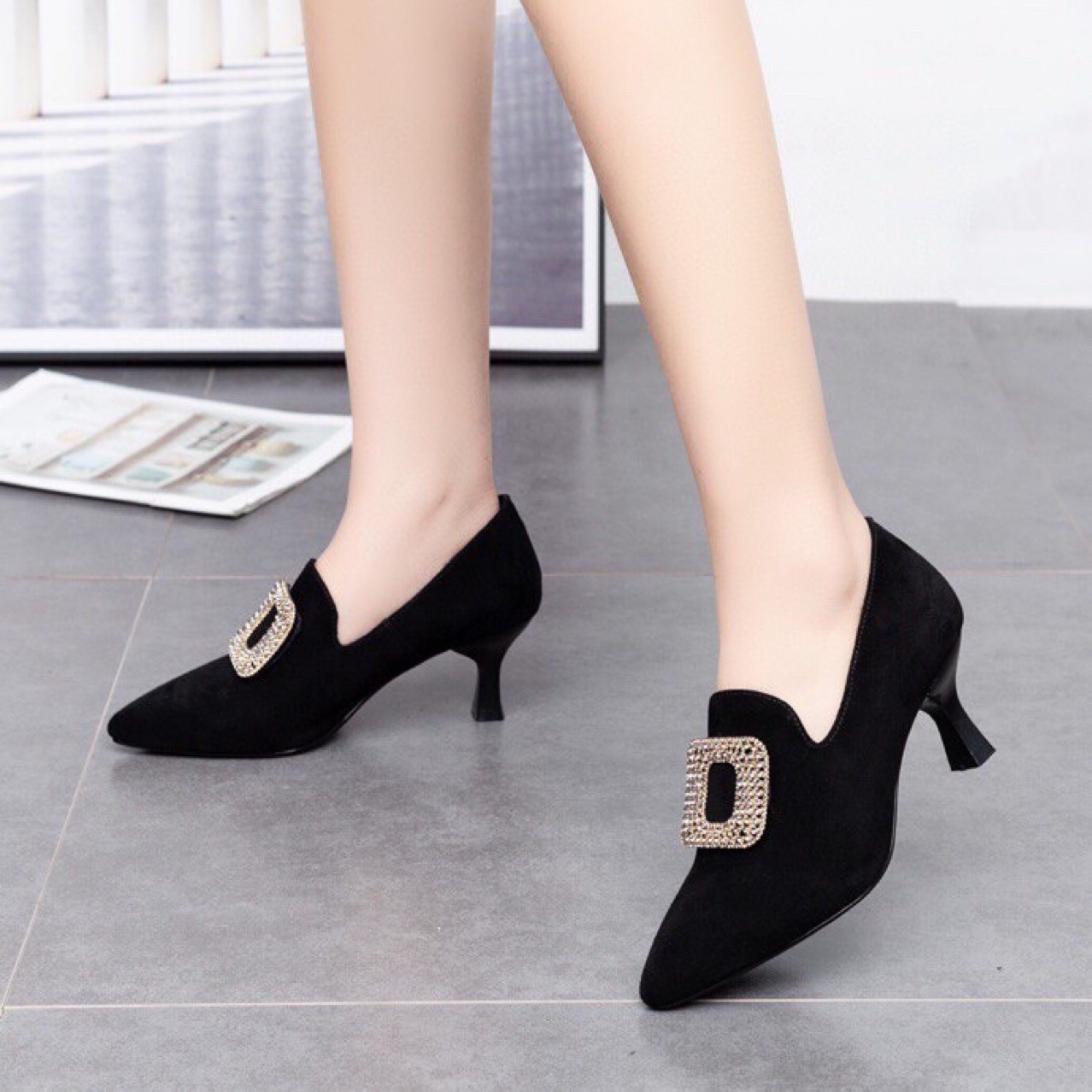 (Mới) Mã K1022 Giá 1300K: Giày Cao Gót Nữ Toopng Mũi Nhọn Gót Nhọn Hàng Mùa Xuân Thu Đông Giày Dép Nữ Chất Liệu Da Bò G04 Sản Phẩm Mới, (Miễn Phí Vận Chuyển Toàn Quốc).