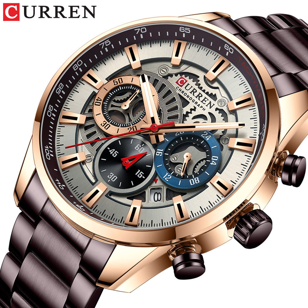 Curren Carreen Men's Business Steel Band Watch Quartz Calendar Six-pin Multifunctional Men's Watch 8391watch
