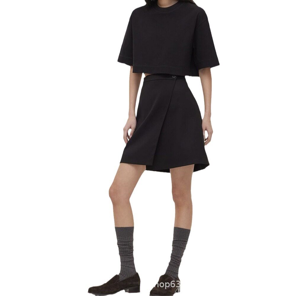 Womens Short Sleeve T Shirt Solid Color Y2K Style Cotton Fabric Casual Spring Summer Wear Wholesale Available