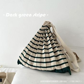 Small Bag Handbag Women's Commuter Knitted Crossbody Dumpling Bag Mobile Phone Bag Foldable Design Sense Woven Bag