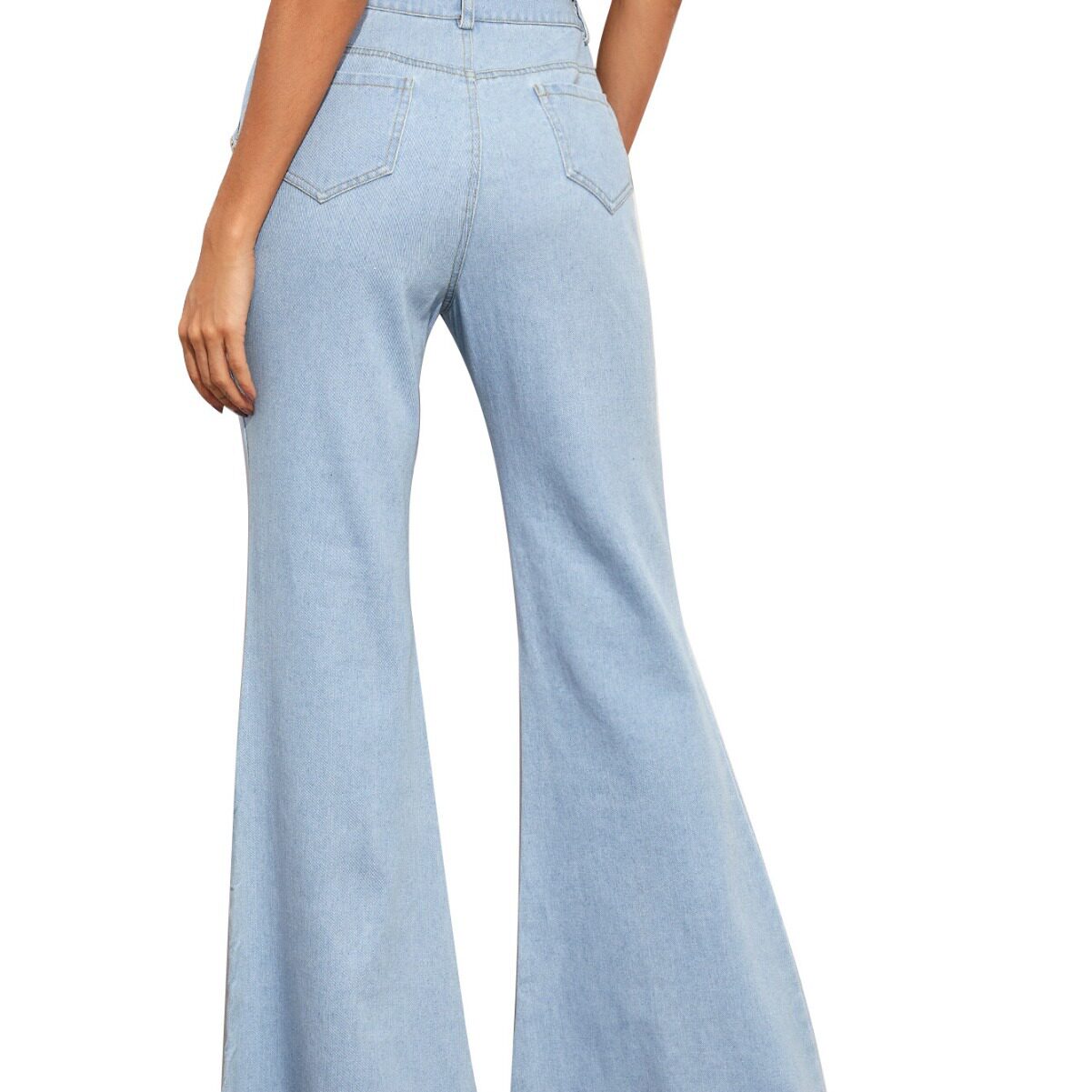Wide Leg Denim Trousers Versatile Flared Design Comfortable Fit High Quality Fabric Casual Wear Ready to Ship