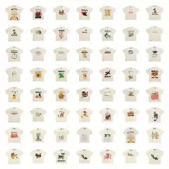 Cross-border 25SS New Puppy Animal Print Series Unisex Short Sleeve T-Shirt Matching Couple Tee Versatile