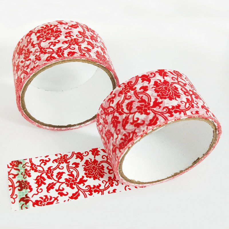 4.8CM Blue and Flower Tape Classic Guofeng Kindergarten Blackboard Newspaper Culture Wall DIY Stroke Decorative Tape Sticker