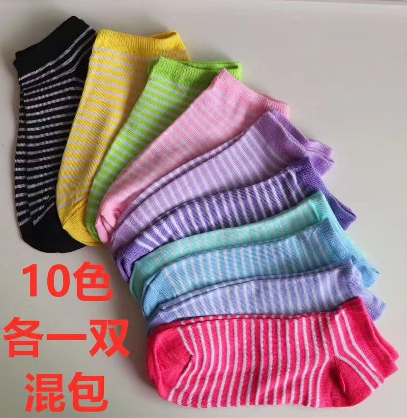 跨境糖果色女士袜子夏季吸汗透气彩色百搭短袜休闲袜子厂家批发