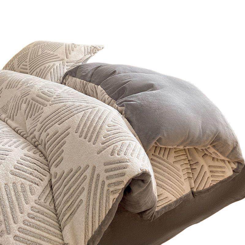 Milk Velvet Four-Piece Set Thickeneded Autumn and Winter Coral Velvet Bed Bed Sheetss Flannel Double-Sided Fleece-Lined Quilt Cover Three-Piece Set