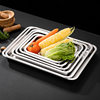 Stainless Steel Plate Thickened Stainless Steel Tray Commercial Grilled Fish Plate Canteen Steaming Rice Plate Household Stainless Steel Square Plate Wholesale