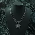Gun color pendant with 18inch Cuban chain