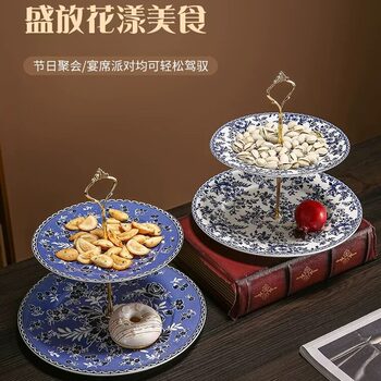 Foreign trade export UK glaze color tableware Johnson Brothers original single double three layer cake plate fruit plate