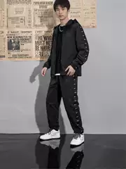 Casual Suit 2025 Spring and Autumn Men's Sweatpants Internet Celebrity Style Versatile Embroidered Casual Jacket Wholesale Dropshipping
