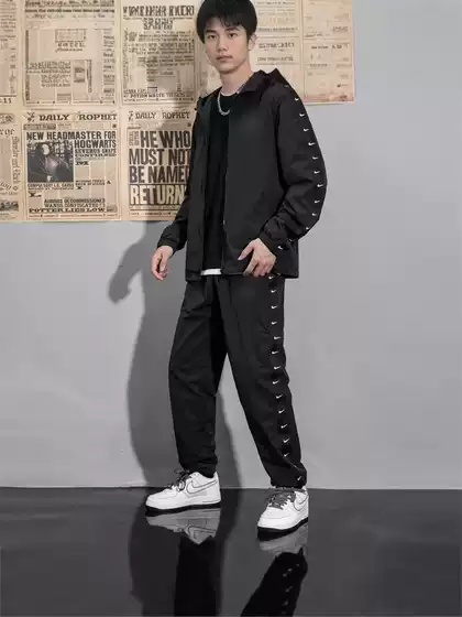 Casual Suit 2025 Spring and Autumn Men's Sweatpants Internet Celebrity Style Versatile Embroidered Casual Jacket Wholesale Dropshipping