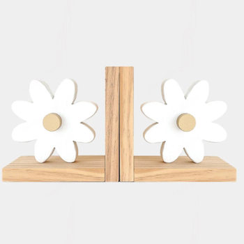 Customized Wooden Bookends Bookshelf Cartoon Book Block Size Animal Flower White Material Can Be Customized