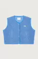 Sleeveless fur vest-blue