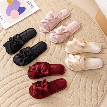 Summer Wedding Slippers Red Couple High-End Light Luxury Dressing Gown Newlywed Festive Wedding Dowry Happy Words New