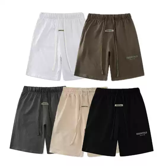European and American fashion brand FOG double line Essentials letters 3M reflective printed casual shorts FOG men and women sports pants