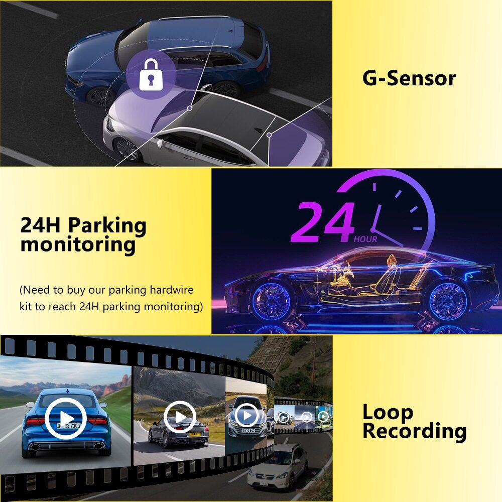 Four-Camera 1080+480+480+480+Wifi Driving Recorder with Infrared Night Vision and High-Definition Driving Recorder