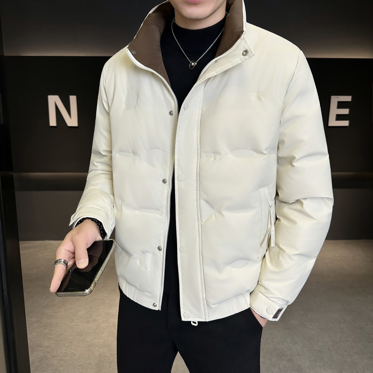 Lightweight Stand-Up Collar Winter down Jacket Duck down Men's Short Versatile Fashionable Handsome Warm Thickened Duck down Jacket for Men