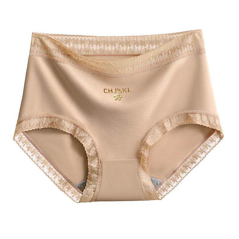 中高腰内裤女士棉抗菌裆收腹提臀无痕蕾丝性感秋冬收小肚莫代尔