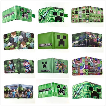 Anime Cartoon Minecraft Creeper Wallet Pu Short 80% off Wallet Card Holder Student Men's and Women's Coin Purse