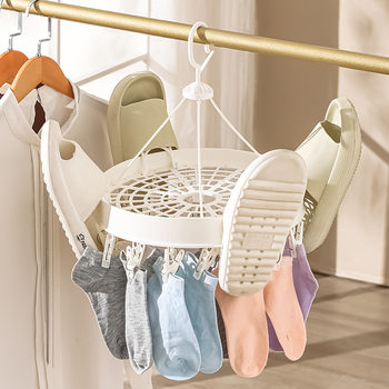 Sock Drying Rack for Dormitory Use, Student Home Clothes Hanger, Underwear Drying Rack with Multiple Clips, Children's Sock Drying Tool