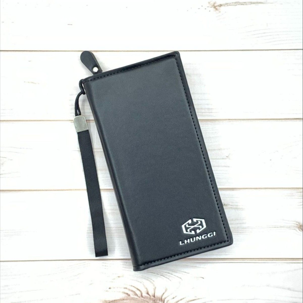 Zipper Clutch Men's Trendy Brand Men's Mobile Phone Bag Large Capacity Business Long Wallet Simple Men's Casual Oil Edge Bag