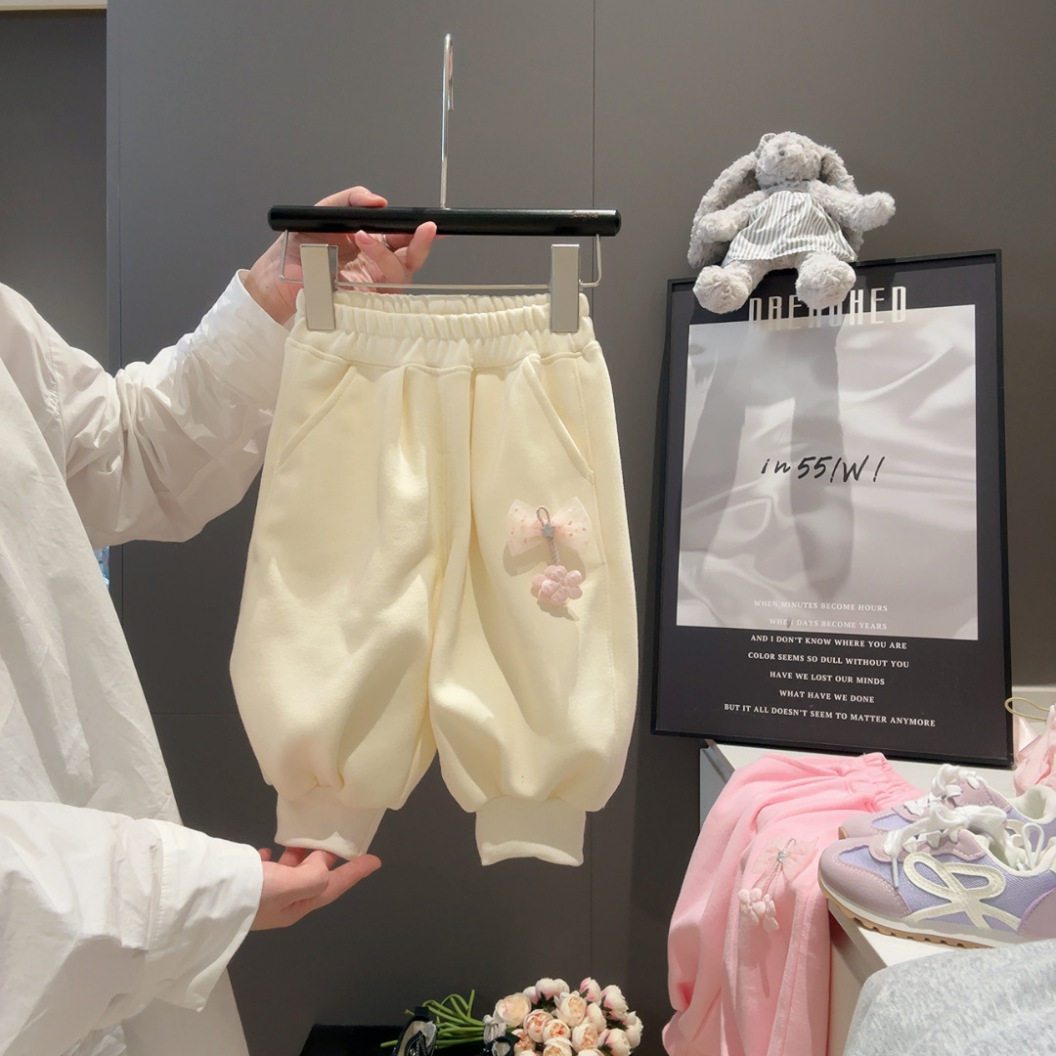 Baby Girl Sports Pants, New Spring Style, Versatile Casual Trousers for Big Girls, Infant Outerwear Long Pants