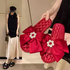 Korean Style Mori Style Flat Slippers Women's Summer Home Dung-feeling Soft Bottom Sandals and Slippers for Outer Wear Beach Non-slip Slippers